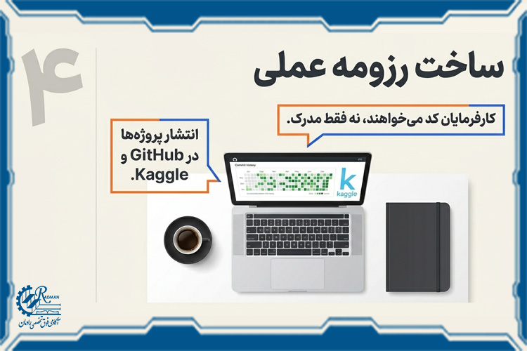 گام چهارم: انجام پروژه&zwnj;های عملی و ساخت پورتفولیو (رزومه)